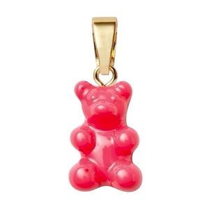 Gummy Bear Charm - 18k gold plated - color Pomegranate